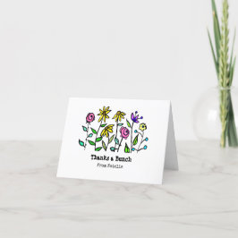 Tarjeta De Agradecimiento Gracias por el ramo de flores personalizadas retro