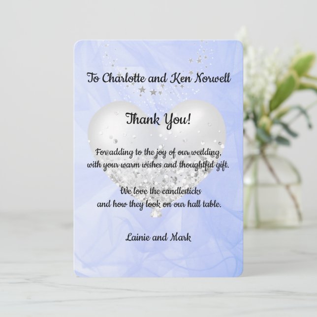 Tarjeta De Agradecimiento Gracias por el regalo Boda 3 (Anverso de pie)