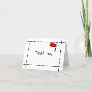 Tarjeta De Agradecimiento Gracias Por El Regalo De Graduación Con Tapa Roja