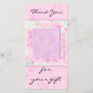 Tarjeta De Agradecimiento Gracias por el regalo - photocard rosado