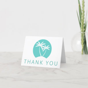 Tarjeta De Agradecimiento Gracias Por El Trópico Estilo Isla De Las Palmeras