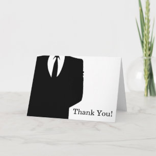 Tarjeta De Agradecimiento Gracias por el Tuxedo Blanco y Negro