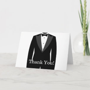 Tarjeta De Agradecimiento Gracias por el Tuxedo Blanco y Negro