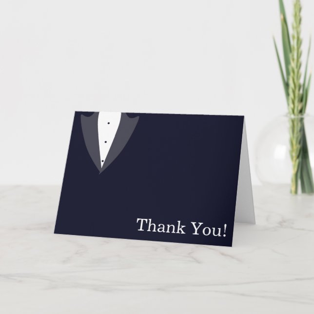Tarjeta De Agradecimiento Gracias por el Tuxedo Blanco y Negro (Anverso)