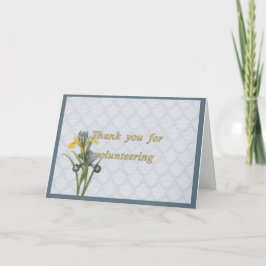 Tarjeta De Agradecimiento Gracias por el voluntariado, Dutch Iris,