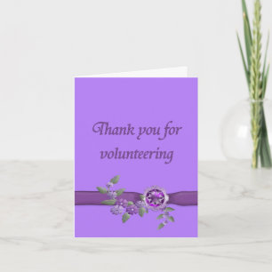 Tarjeta De Agradecimiento Gracias por el voluntariado, morado