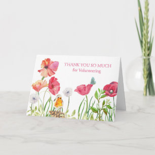 Tarjeta De Agradecimiento Gracias por el voluntariado - Naturaleza acuarela