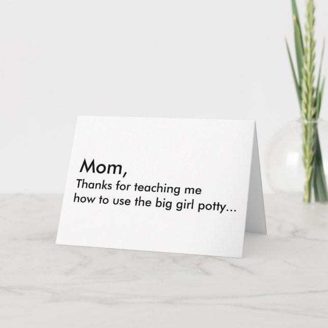 Tarjeta De Agradecimiento ¡Gracias por enseñarme a utilizar el Potty grande (Anverso)