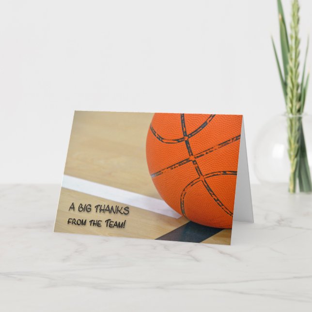 Tarjeta De Agradecimiento Gracias por entrenador de baloncesto (Anverso)