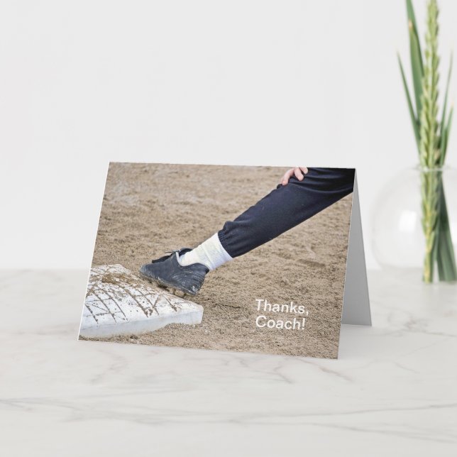 Tarjeta De Agradecimiento Gracias por entrenador de béisbol (Anverso)