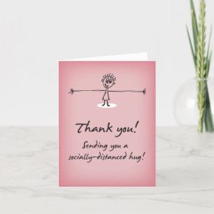 Tarjeta De Agradecimiento Gracias Por Enviar Un Abrazo De Distancia Social