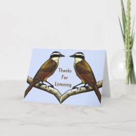 Tarjeta De Agradecimiento Gracias Por Escuchar: Los Aves Se Enfrentan A Enfr