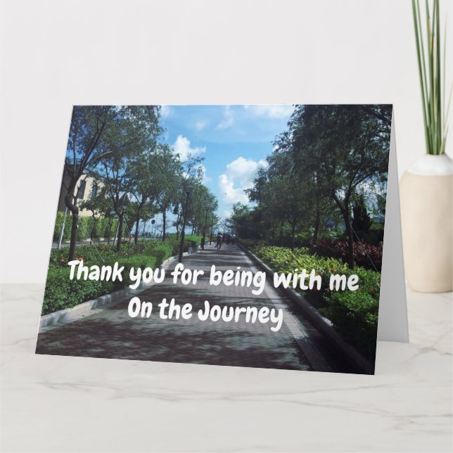 Tarjeta De Agradecimiento Gracias por estar conmigo en el viaje (Anverso)