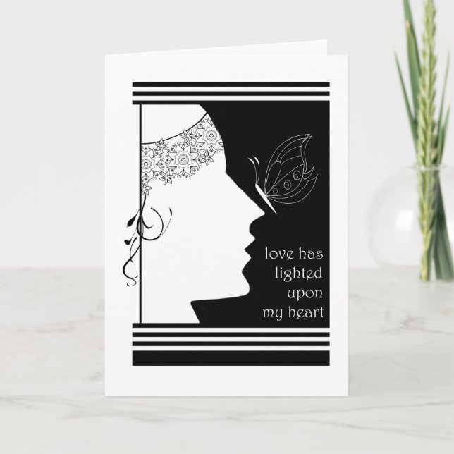 Tarjeta De Agradecimiento Gracias por estar en mi Boda, retro Art Deco (Anverso)