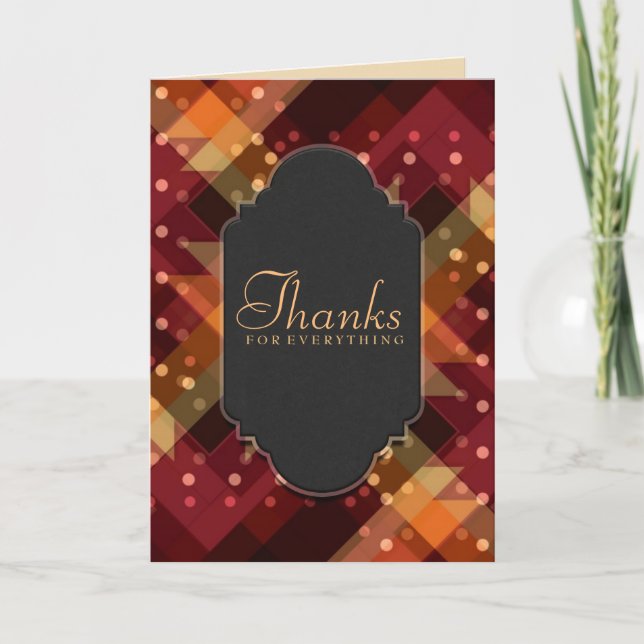 Tarjeta De Agradecimiento Gracias por Everthing Modern Lights Chalkboard (Anverso)