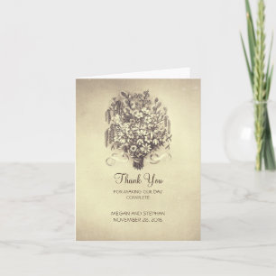 Tarjeta De Agradecimiento Gracias por flores de primavera boda vintage