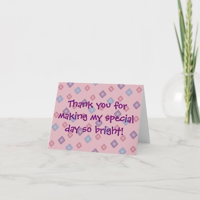 Tarjeta De Agradecimiento ¡Gracias por hacer mi día especial tan brillante! (Anverso)