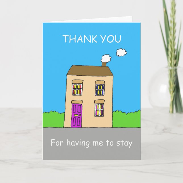 Tarjeta De Agradecimiento Gracias por invitarme a quedarse (Anverso)