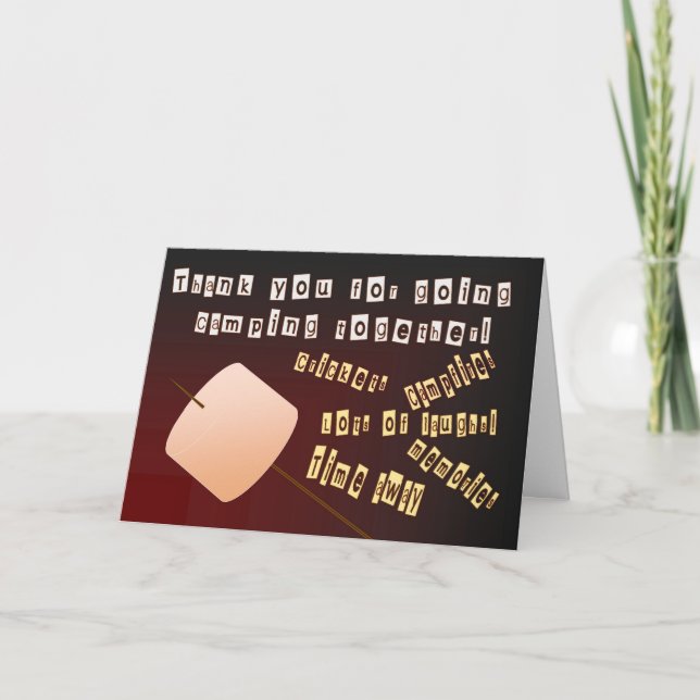 Tarjeta De Agradecimiento Gracias por ir juntos a acampar (Anverso)