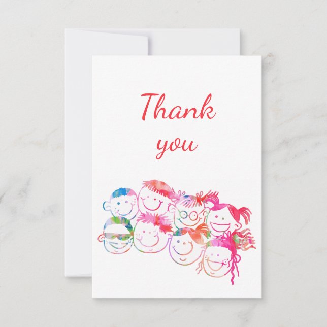 Tarjeta De Agradecimiento Gracias por la ayuda con los niños maestros niñera (Anverso)