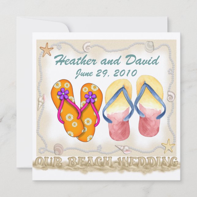 Tarjeta De Agradecimiento Gracias por la boda de la playa - SRF (Anverso)