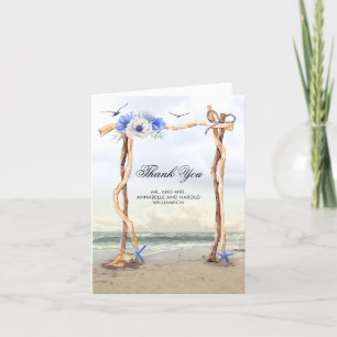 Tarjeta De Agradecimiento Gracias por la boda en el arbor de la playa