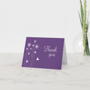 Tarjeta De Agradecimiento Gracias por la boda floral mariposa púrpura ciruel