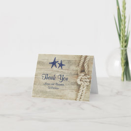 Tarjeta De Agradecimiento Gracias por la Boda Náutica de Playa con Deriva Rú