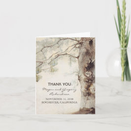 Tarjeta De Agradecimiento Gracias por la Boda Rústica del Árbol Antiguo