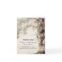 Gracias por la boda rústica del viejo árbol