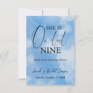 Tarjeta De Agradecimiento Gracias por la caligrafía nupcial Blue Bridal Show