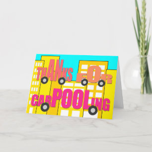 Tarjeta De Agradecimiento Gracias por la carpooling - Palabras sobre ruedas