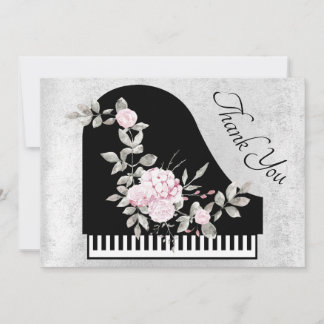 Tarjeta De Agradecimiento gracias por la decoración floral de piano