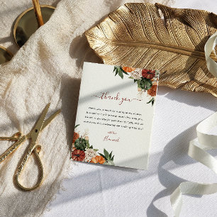 Tarjeta De Agradecimiento Gracias por la Despedida de Soltera Boho Otoño