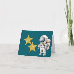 Tarjeta De Agradecimiento Gracias por la Ducha de Bebé del Pequeño Astronaut