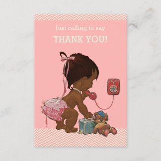 Tarjeta De Agradecimiento Gracias por la fiesta de bebé: bebé étnico al telé