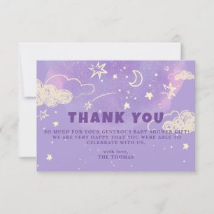 Tarjeta De Agradecimiento Gracias por la Fiesta de Bebé del Sueño Púrpura