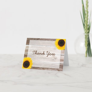 Tarjeta De Agradecimiento Gracias por la flor Rustic Barn Wood