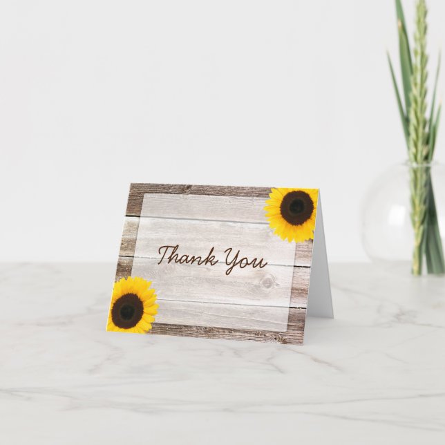 Tarjeta De Agradecimiento Gracias por la flor Rustic Barn Wood (Anverso)