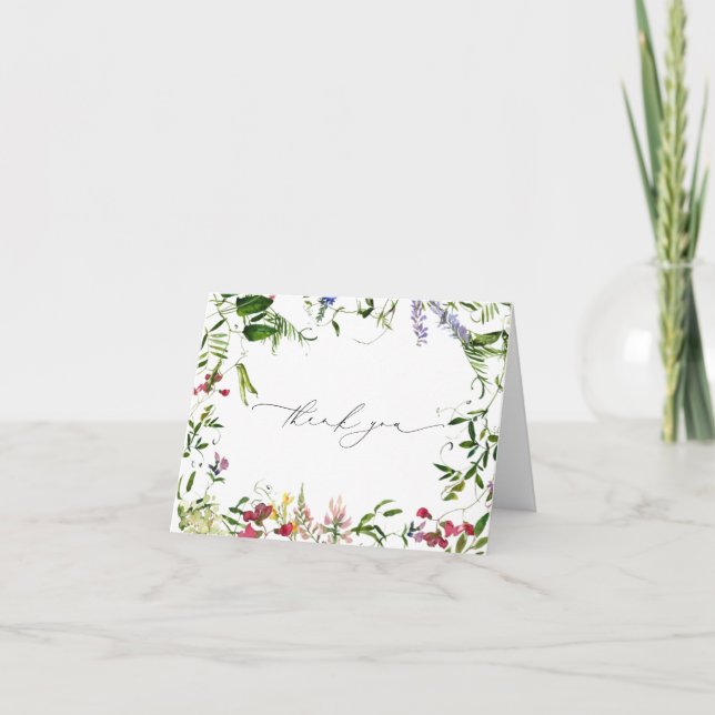 Tarjeta De Agradecimiento Gracias por la flor silvestre de verano (Anverso)