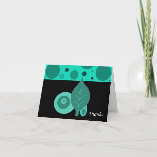 Tarjeta De Agradecimiento Gracias por la hoja verde y negra (Anverso)