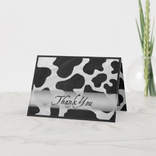 Tarjeta De Agradecimiento Gracias por la impresión de vacas blancas y negras
