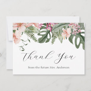 Tarjeta De Agradecimiento Gracias por la lluvia de regalos de boda floral tr