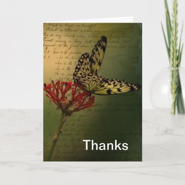 Tarjeta De Agradecimiento Gracias por la mariposa (Anverso)