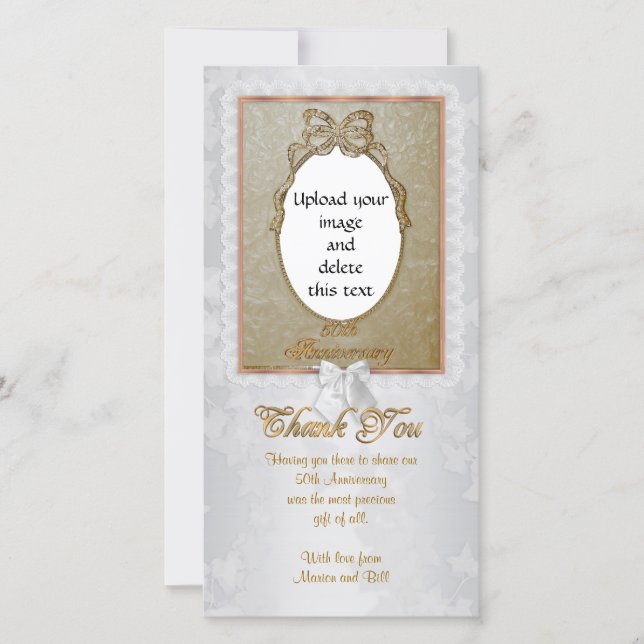 Tarjeta De Agradecimiento Gracias por la ocasión especial con foto 50 (Anverso)