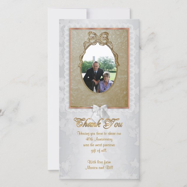 Tarjeta De Agradecimiento Gracias por la ocasión especial con la foto 40 (Anverso)