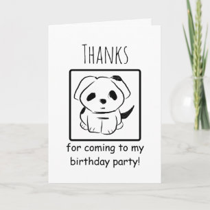Tarjeta De Agradecimiento Gracias Por La Próxima Fiesta De Cumpleaños Puppy