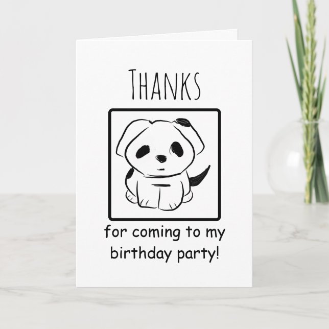 Tarjeta De Agradecimiento Gracias Por La Próxima Fiesta De Cumpleaños Puppy  (Anverso)