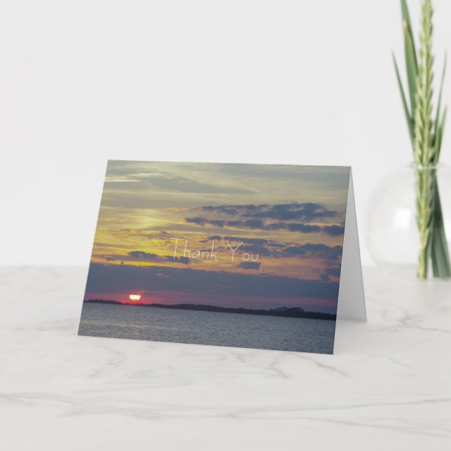 Tarjeta De Agradecimiento Gracias por la puesta de sol en la isla (Anverso)