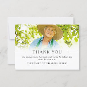 Tarjeta De Agradecimiento Gracias por la simpatía de fotos simples y limpias